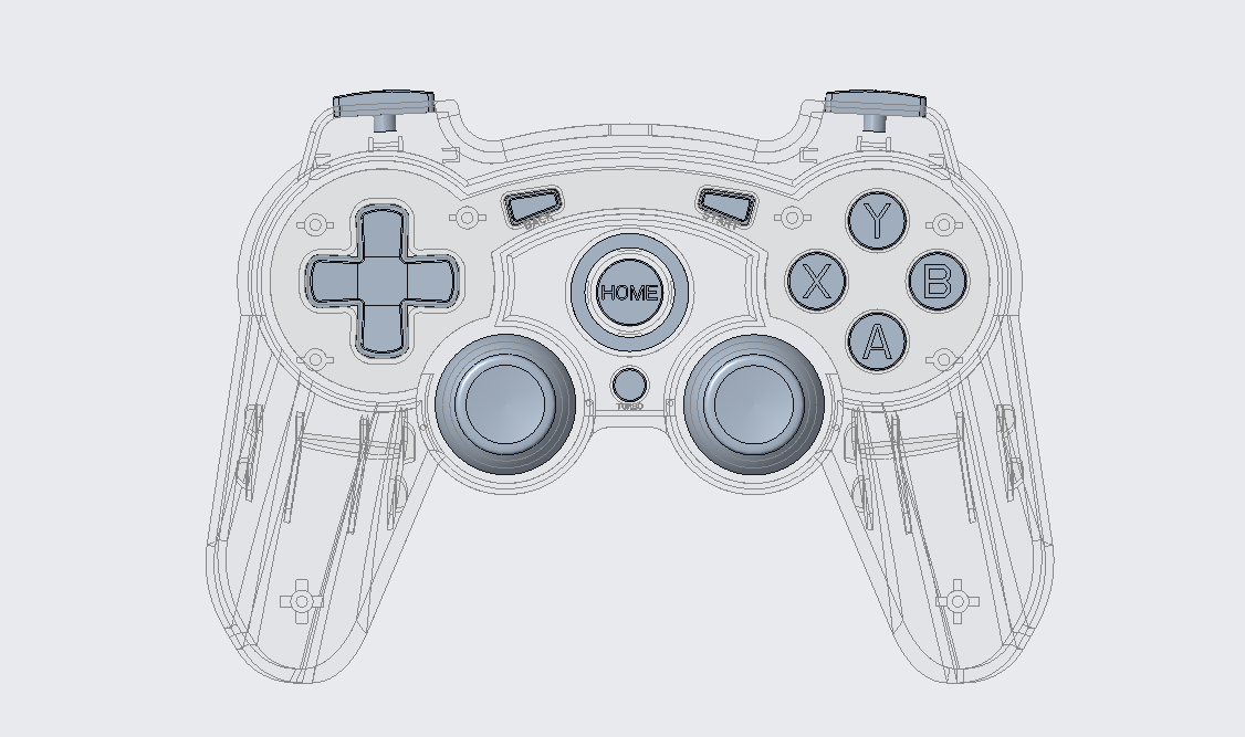 Reverse-Engineered Gamepad: Mounting Buttons, Aanalog Stick and Led Cover to the Top Cover